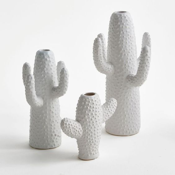 Vases Cactus Blancs